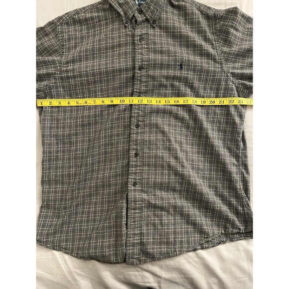 Ralph Lauren Gray Custom Fit Gray Gingham Long Sleeve Button Up Shirt Men's XL - Picture 11 of 13